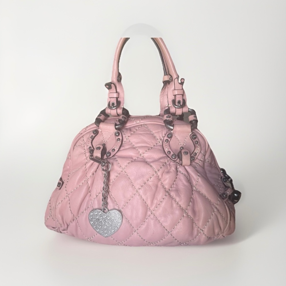 Pink Quilted Women's Satchel Handbag